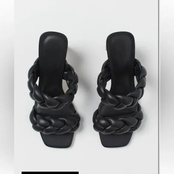 H&M Quilted Faux Leather Sandal Heels - Picture 2 of 10